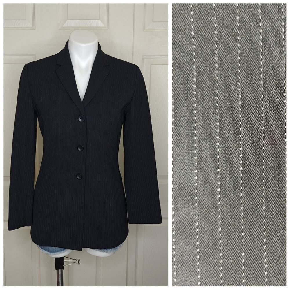 Ann Taylor Factory Store pin stripe 3 button blazer sz 2P